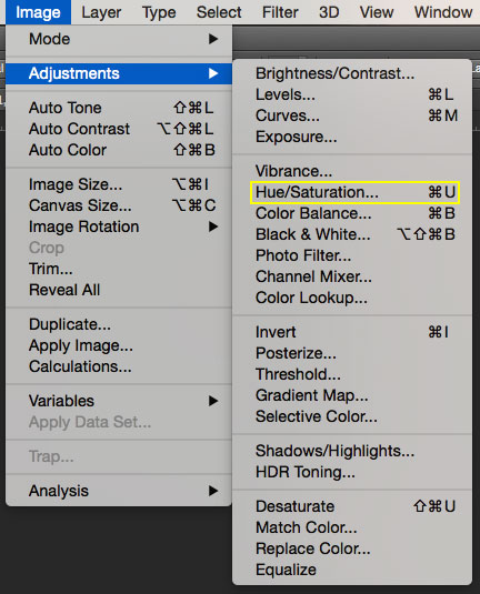 Hue/Saturation layer