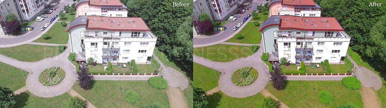 villa aerial view image editing