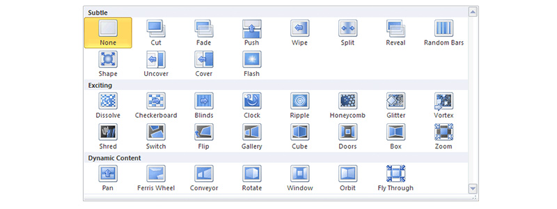 transition in powerpoint