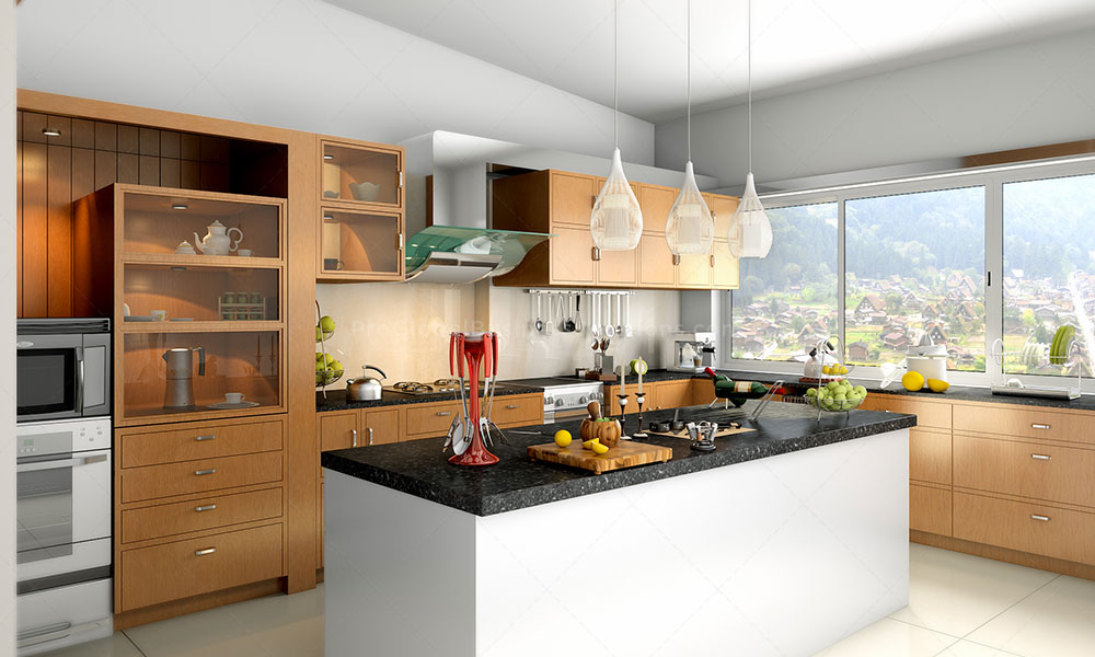 kitchen interior 3d render