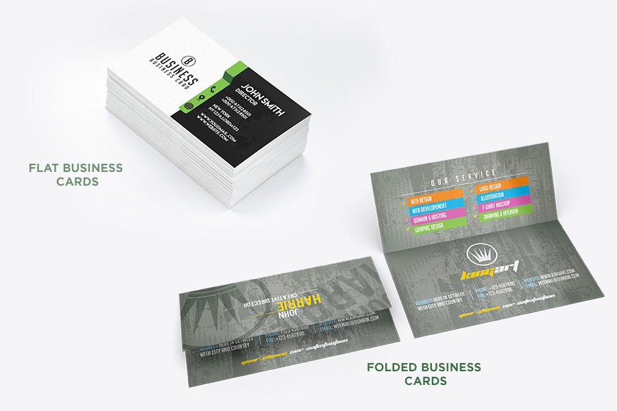 folded business cards