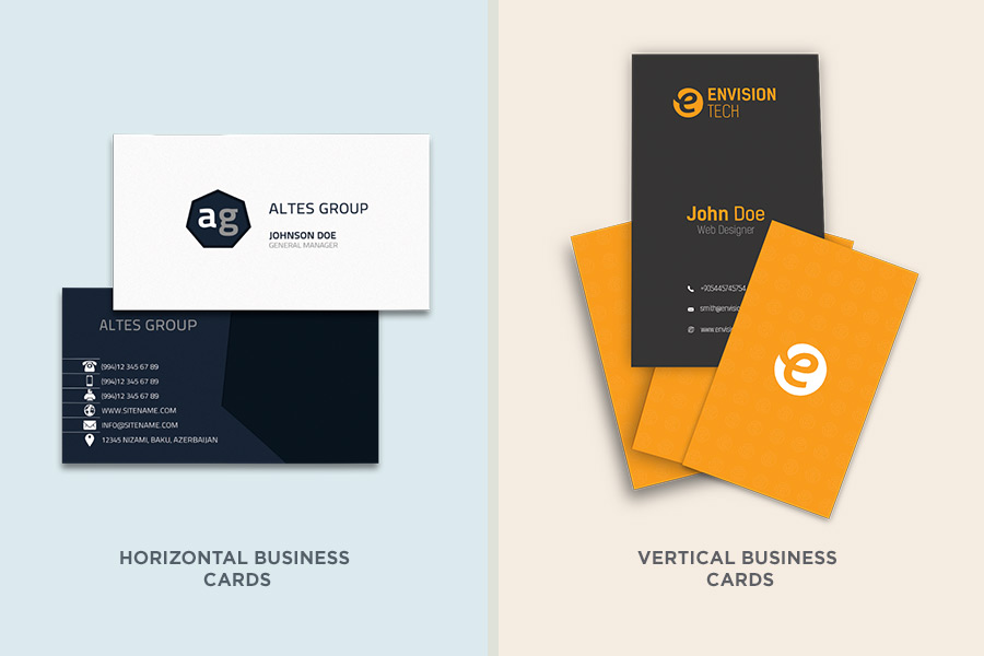 Horizontal Business Cards vs Vertical Business Cards