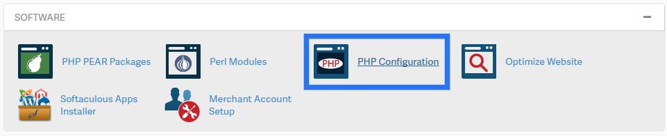 Select PHP Configuration Option