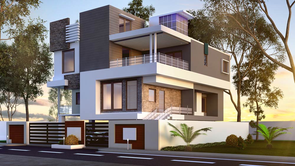 3d bungalow house design