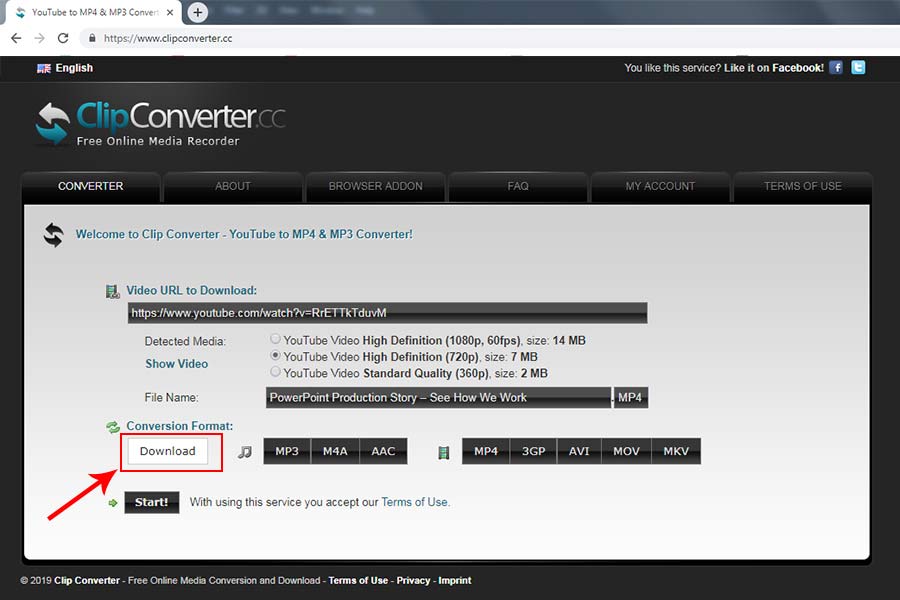 click download