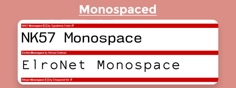 monospaced font