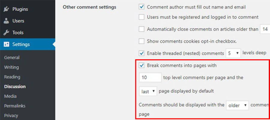 wordpress comments segregation