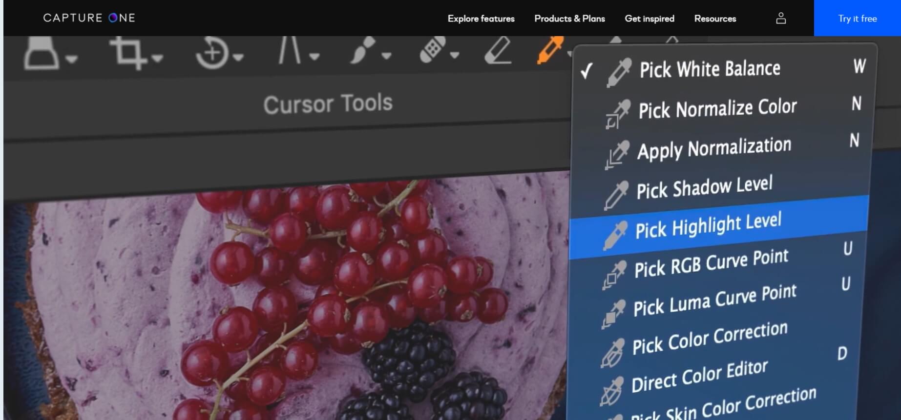 Capture one image editing software