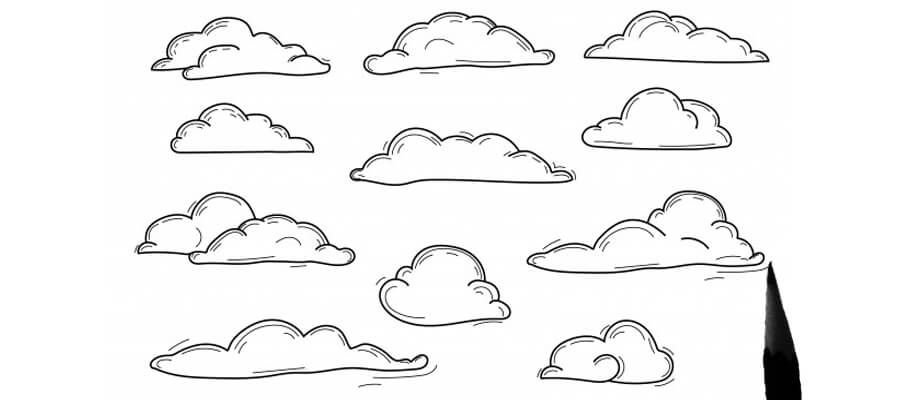 drawing sky and clouds