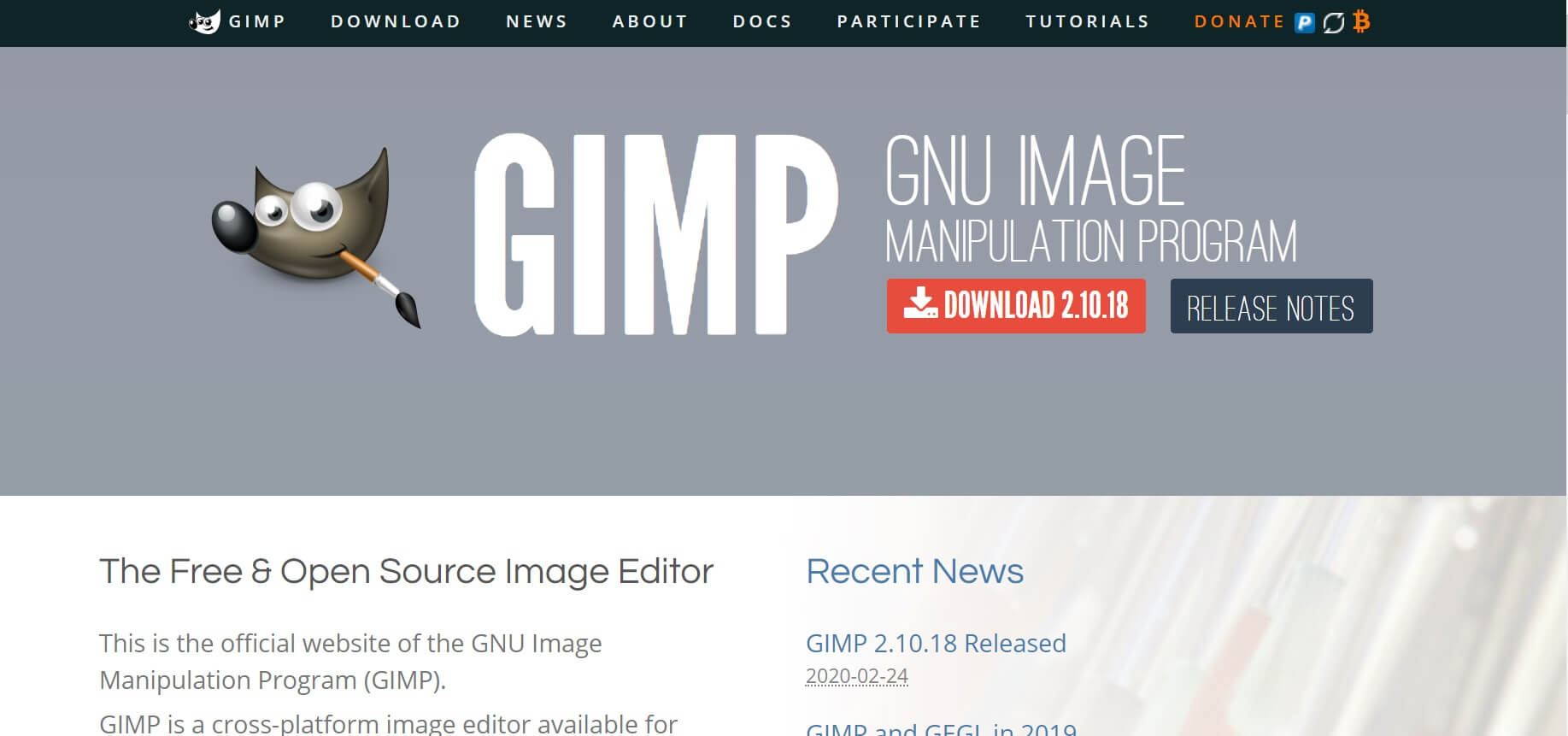 GIMP photo editing software