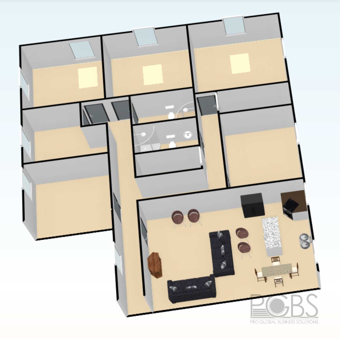 5 bedroom house designs isometric view