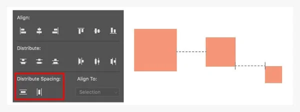 photoshop distribute spacing