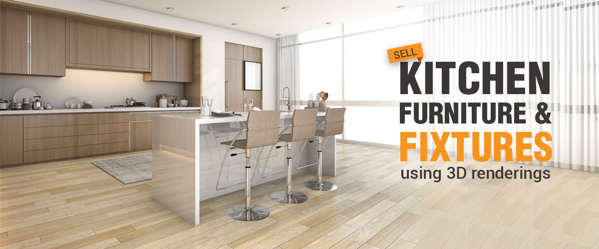 sell kitchen furniture using 3d deisgn