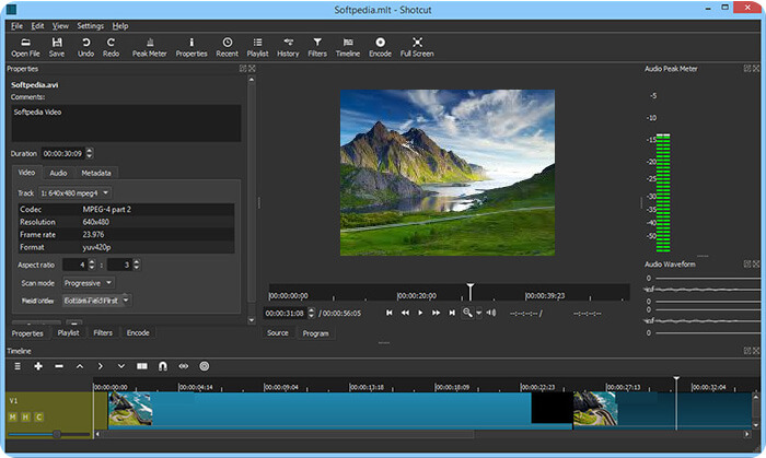 Shotcut YouTube video editing software
