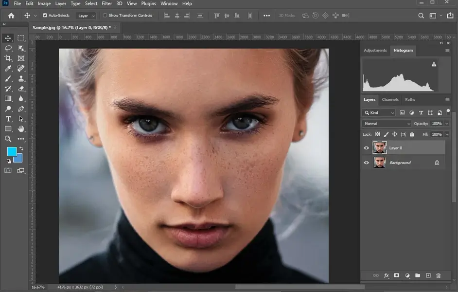 retouching headshot eye iris