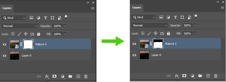 Create a “Layer Mask” and remove the unwanted parts