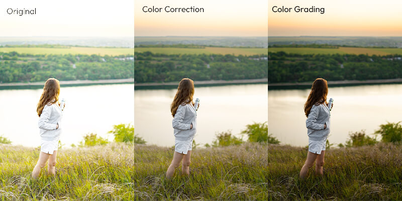 color grading process comparison