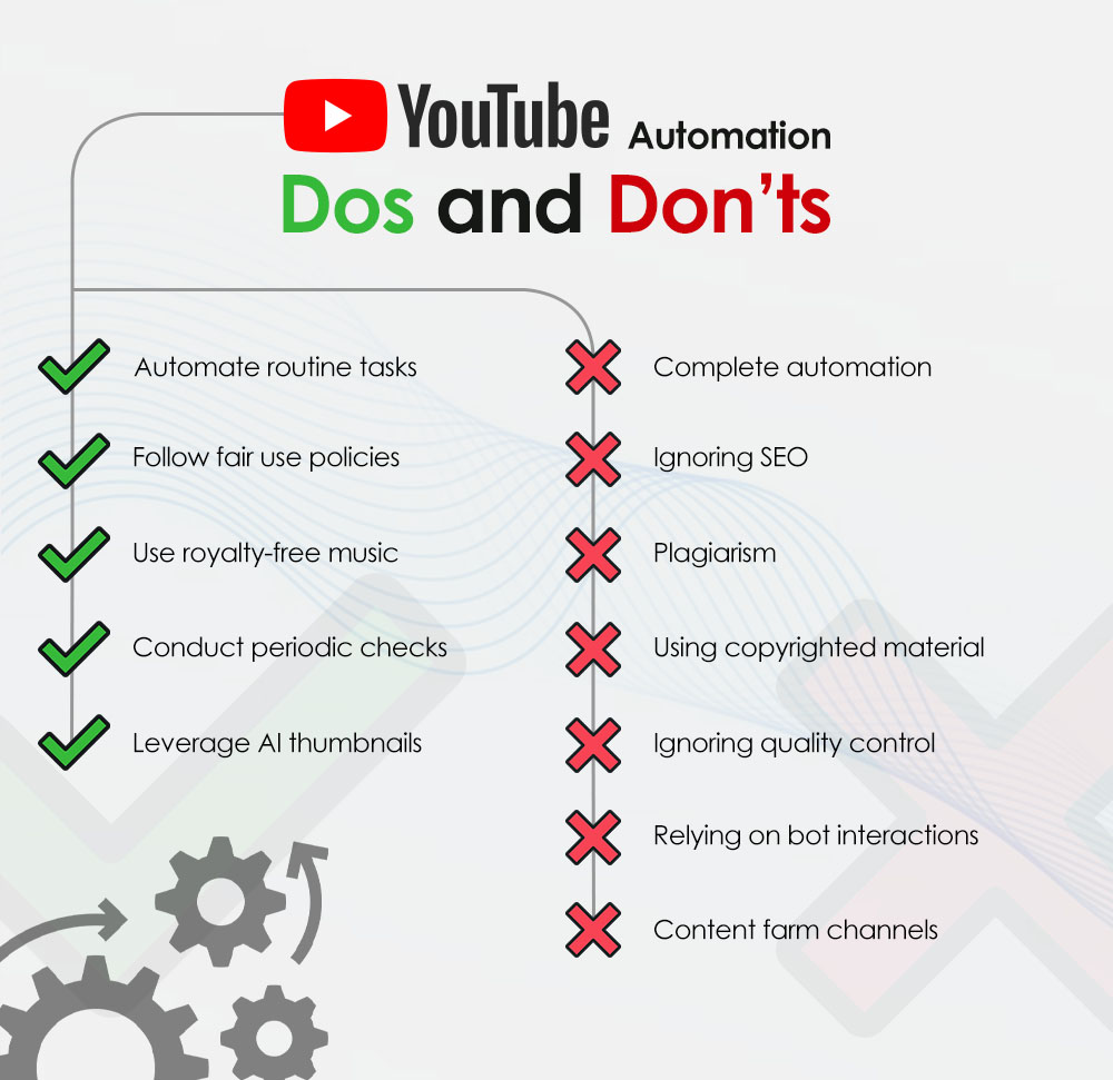 YouTube automation dos and don’ts checklist