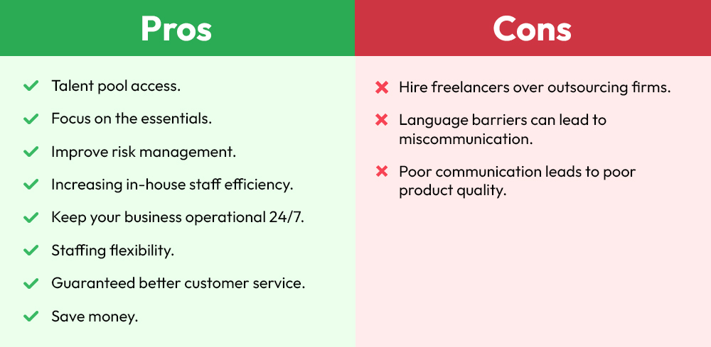 pros and cons of outsourcing